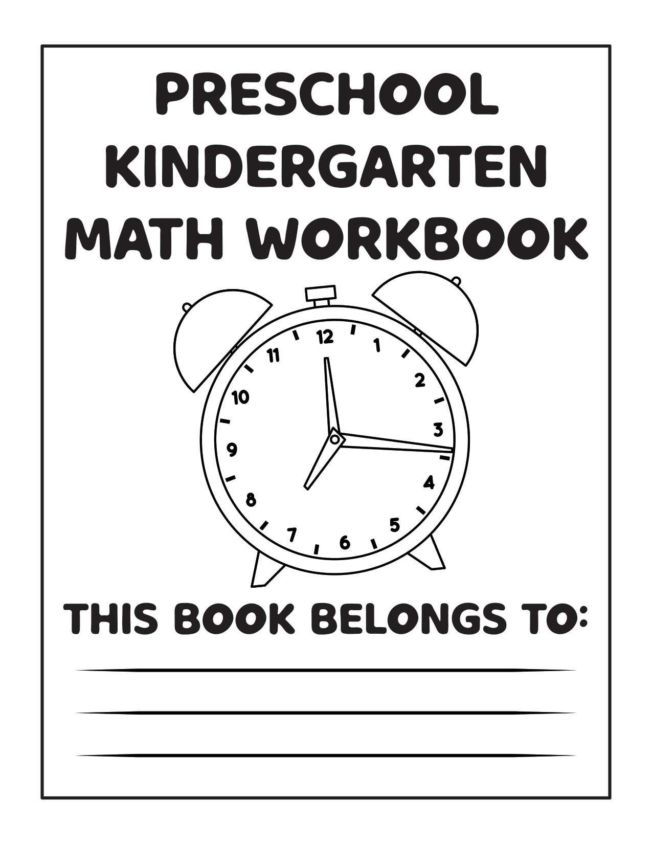 Preschool Math Workbook Preview