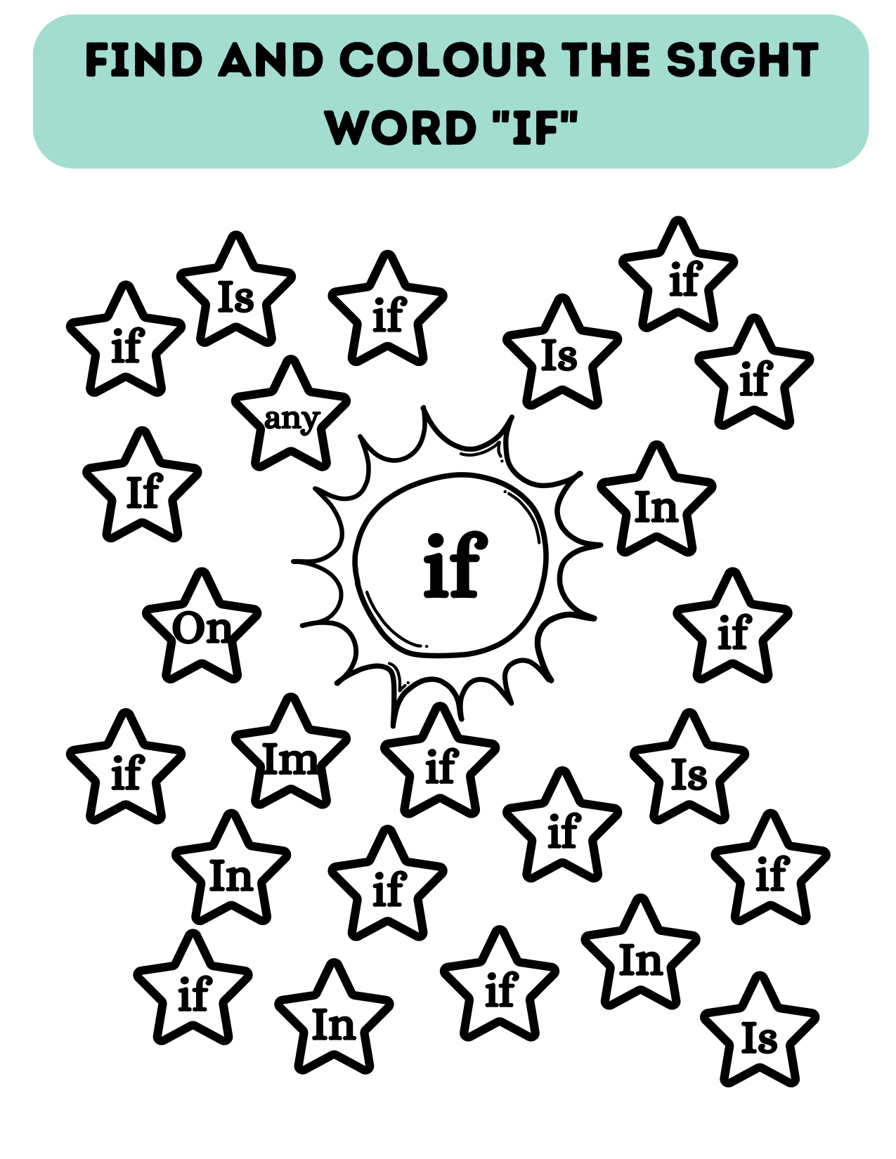 Sight Words and Colors Worksheet Preview