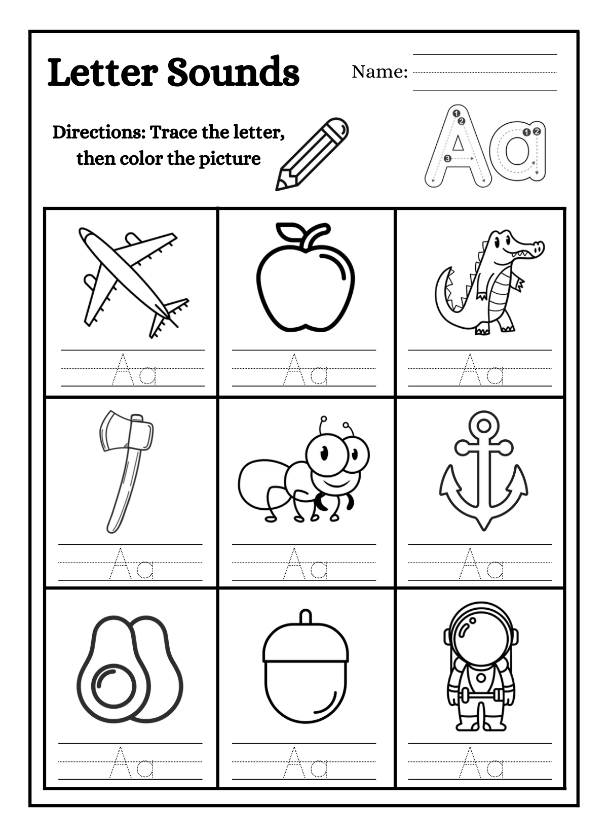 Tracing & Handwriting Worksheet Preview